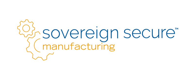 Sovereign Secure manufacturing icon with illustration of gears.